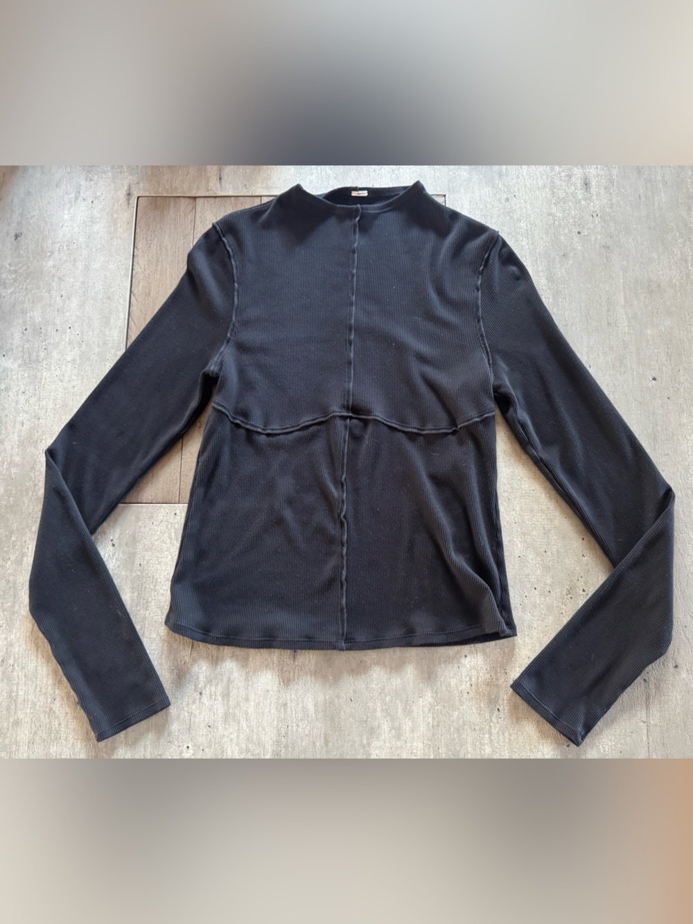 Alo Black Ribbed Long Sleeve
